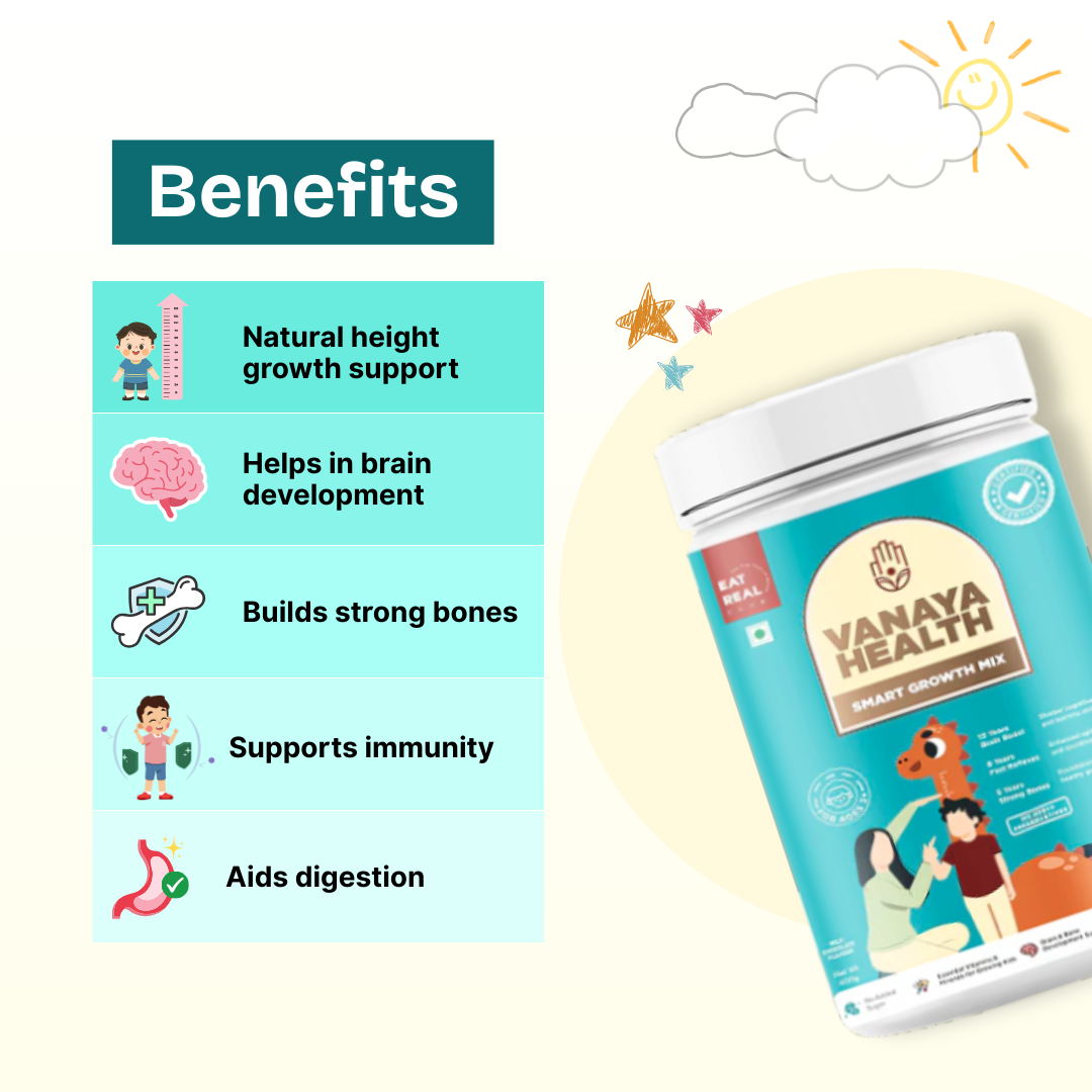 Vanaya Health smart growth mix with benefits listed on a white background