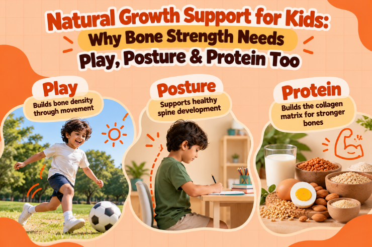 Natural Growth Support for Kids: Why Bone Strength Needs Play, Posture & Protein Too