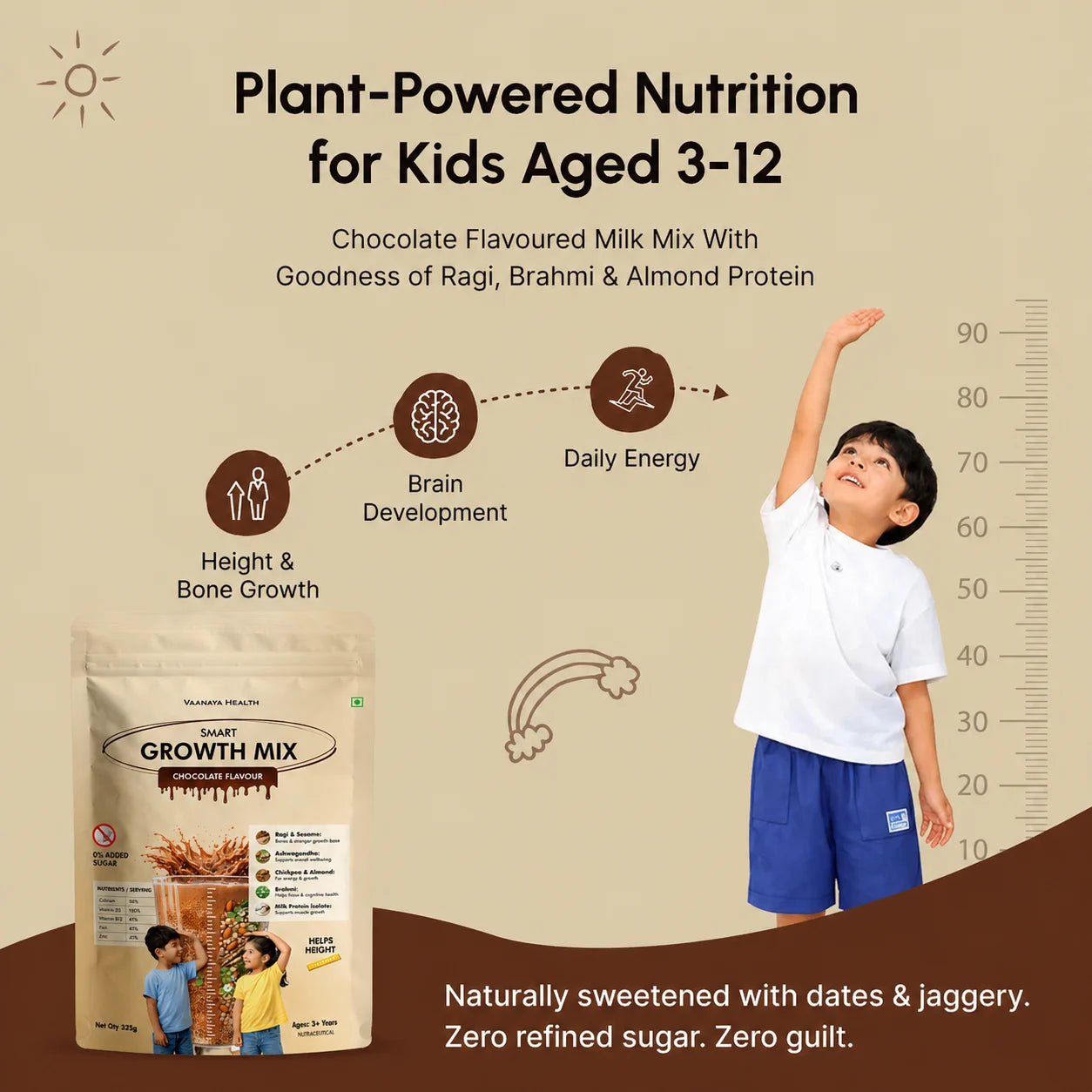 Smart Growth Mix – Daily Nutrition for Kids’ Height, Bone Strength & Immunity - 650g (Pack of 2)
