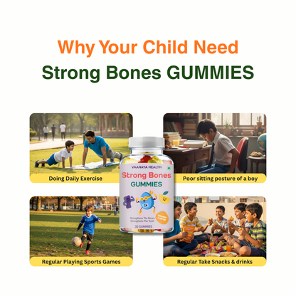 Bone Strength Gummies – Kids’ Daily Calcium & Vitamin D for Stronger Bones (105g)