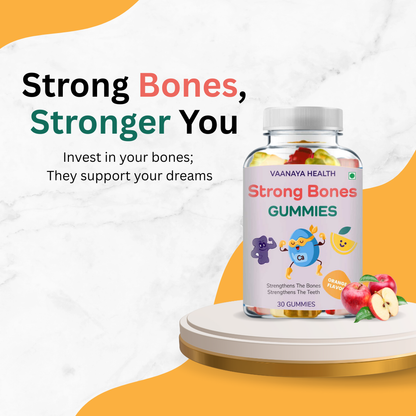 Bone Strength Gummies – Kids’ Daily Calcium & Vitamin D for Stronger Bones (105g)