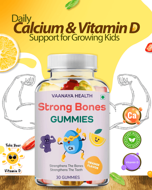Bone Strength Gummies — Daily Calcium & Vitamin D Support for Growing Kids - Vaanaya Health