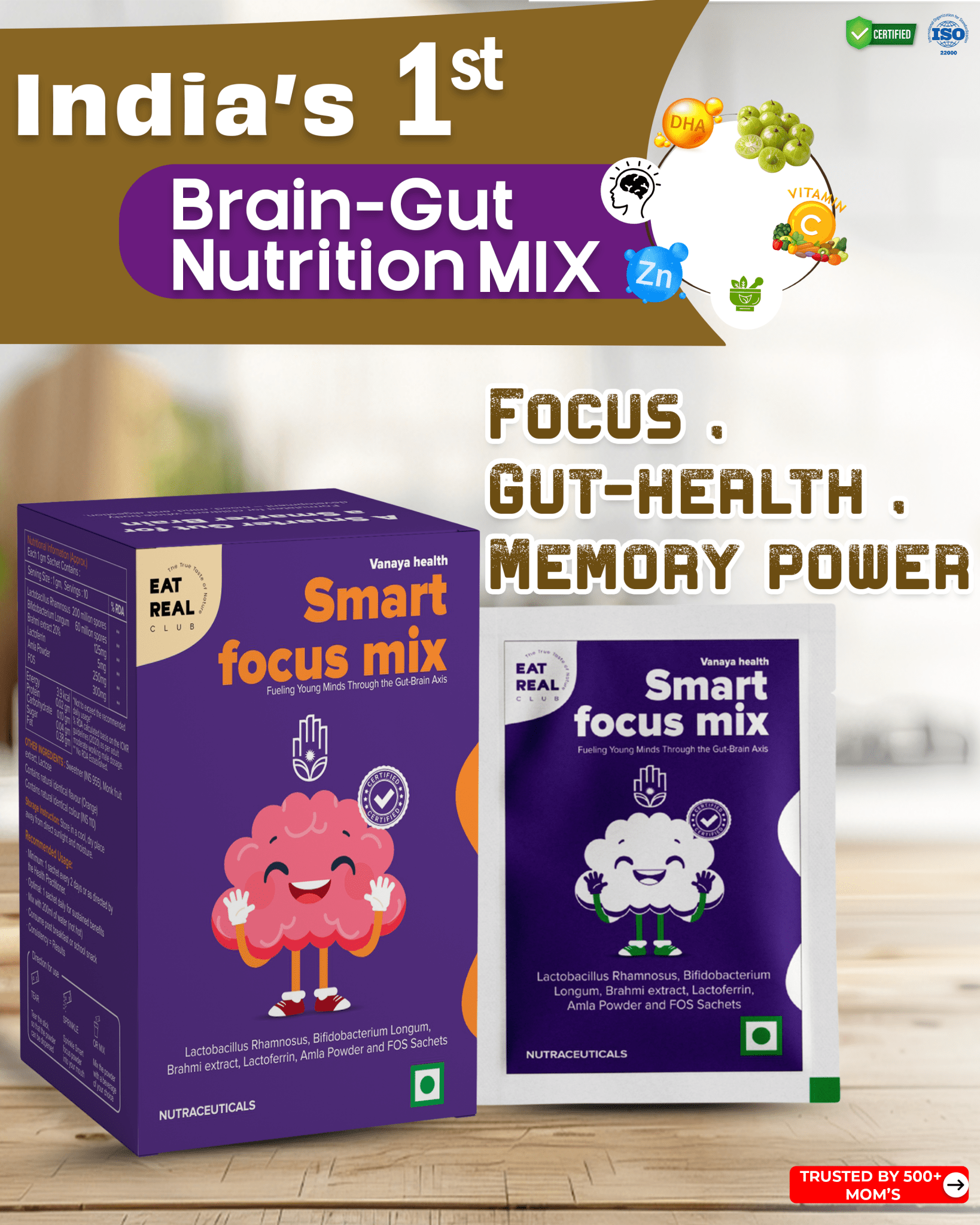Smart Focus Mix — Daily Gut & Brain Nutrition for Kids - Vaanaya Health